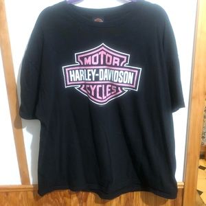 Harley Davidson Woman’s Pink Bar and Shield Black Shirt